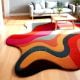 Handcrafted Wavy Multicolor Abstract Living Room Rug